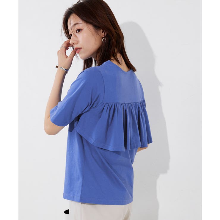 ブルー | バックフレアデザインTシャツ Ｔシャツ バックフレア | Pierrot