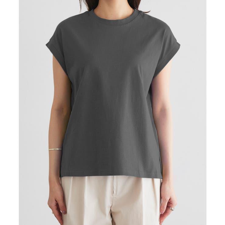 ネックが選べる綿100%フレンチスリーブベーシックTシャツ Ｔシャツ フレンチ | Pierrot | 詳細画像8 