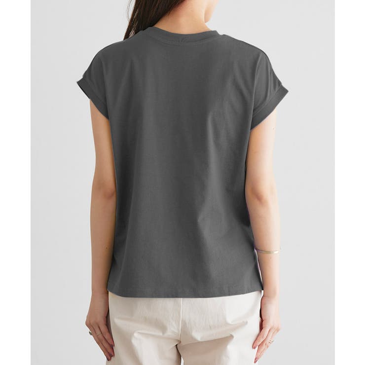 ネックが選べる綿100%フレンチスリーブベーシックTシャツ Ｔシャツ フレンチ | Pierrot | 詳細画像10 