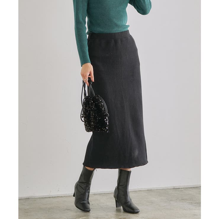 ブラック | ソフト起毛Iラインスカート スカート Iライン | Pierrot