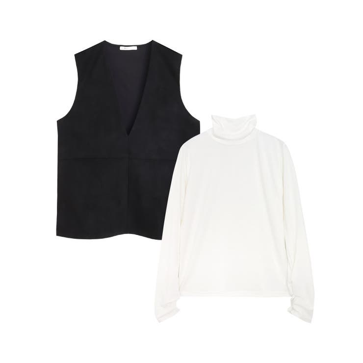 ブラック | インナーセットフェイクスエードベスト ベスト インナー | Pierrot