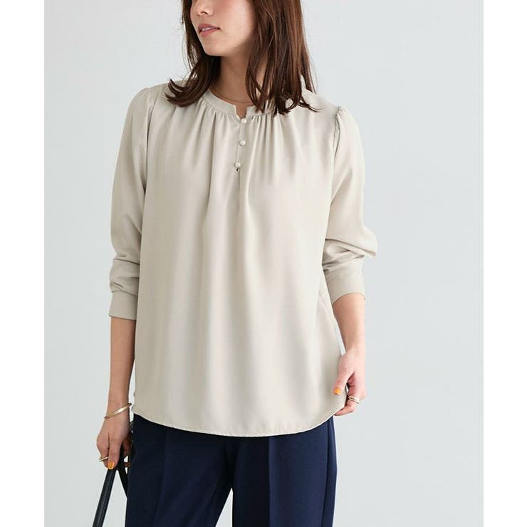 グレージュ | 防汚2wayボリュームスリーブブラウス ブラウス ボリュームスリーブ | Pierrot