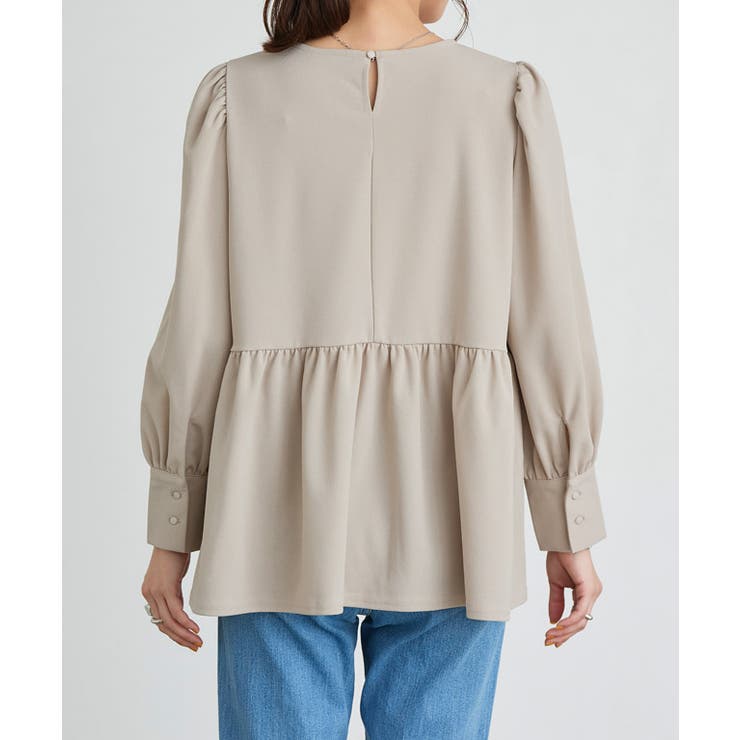 ペアスキンパフスリーブペプラムブラウス ブラウス パフスリーブ | Pierrot | 詳細画像11 