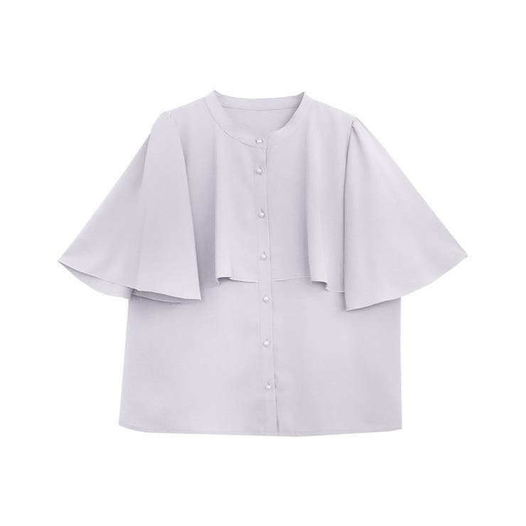 グレー | 防汚ケープデザインブラウス ブラウス 防汚加工 | Pierrot