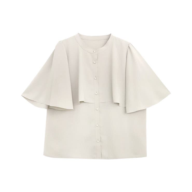 グレージュ | 防汚ケープデザインブラウス ブラウス 防汚加工 | Pierrot