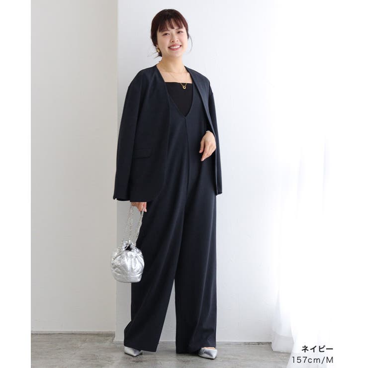 Rene オールインワン36 ネイビー レディース