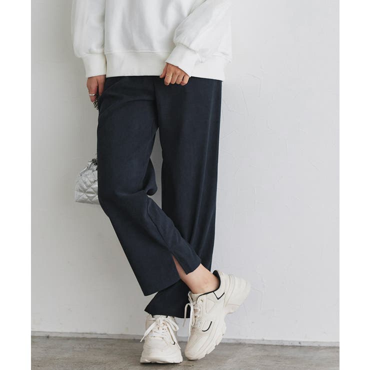 ネイビー | カットコールセミワイドパンツ パンツ セミワイド | Pierrot