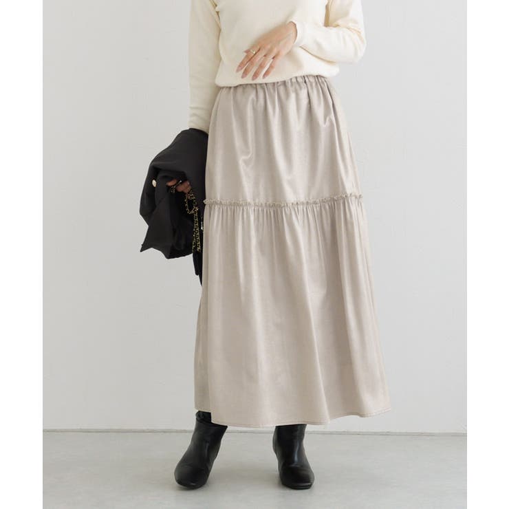 ベージュ | シャイニーギャザースカート スカート ギャザー切り替え | Pierrot