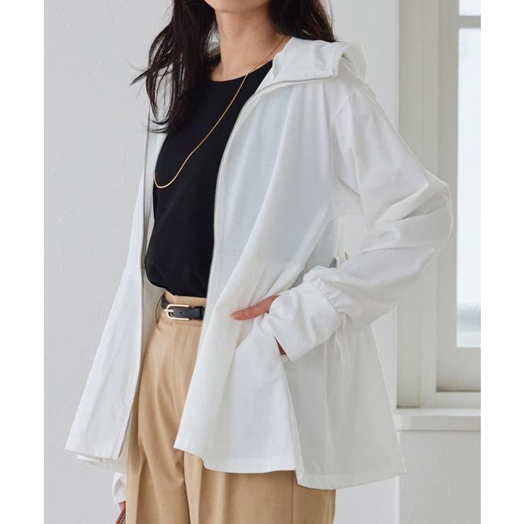 オフホワイト | 【UV 接触冷感】多機能フレアパーカー UV対策 | Pierrot