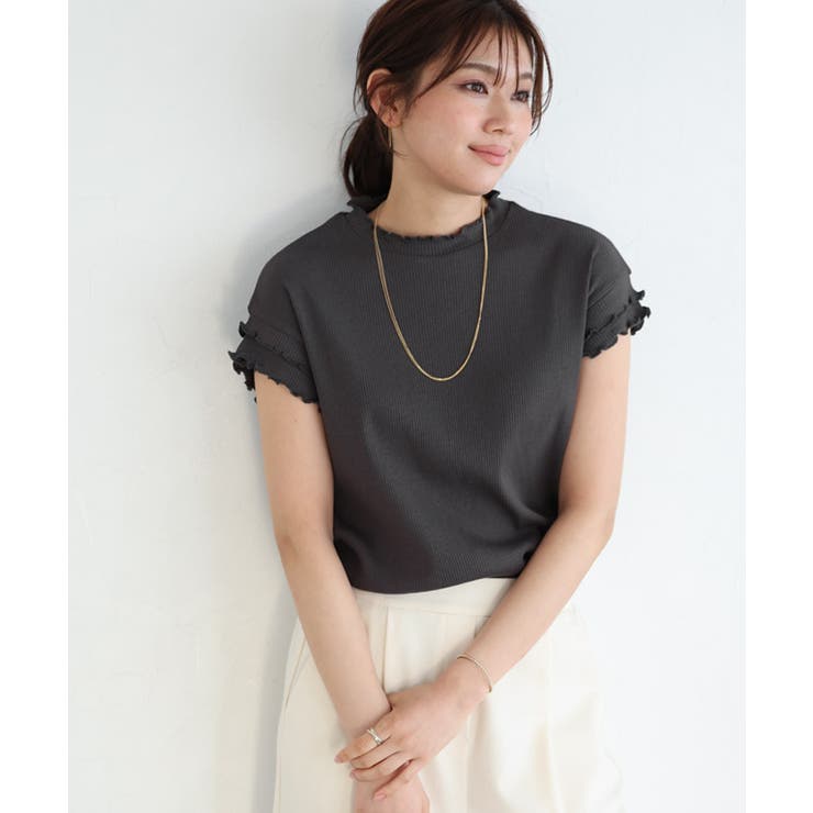 コットンリブメローフレンチTシャツ Tシャツ 綿100％ | Pierrot | 詳細画像22 