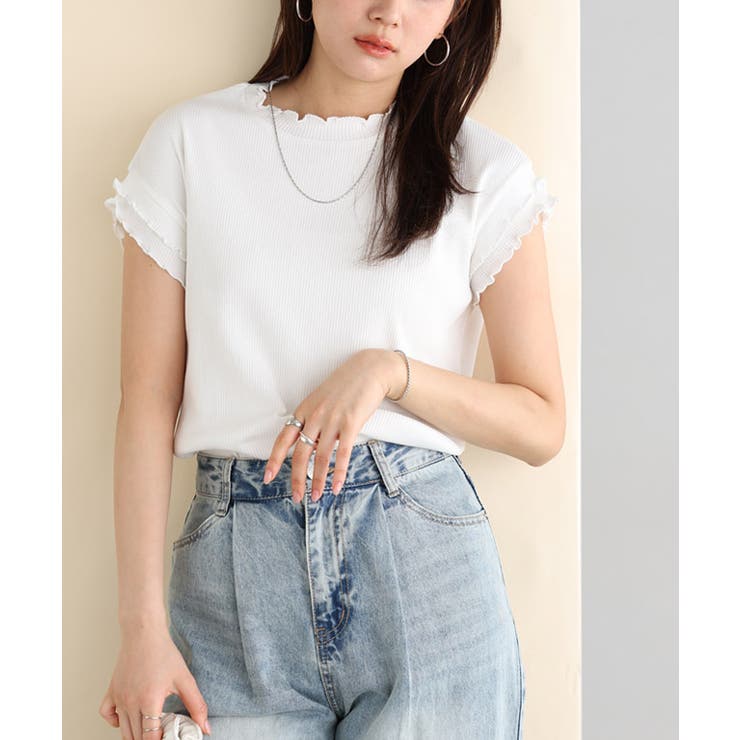 コットンリブメローフレンチTシャツ Tシャツ 綿100％ | Pierrot | 詳細画像13 