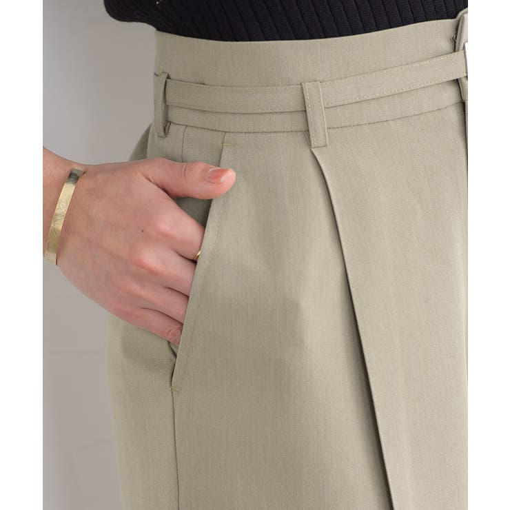 ベルト付きストレートパンツ パンツ ハイウエスト | Pierrot | 詳細画像5 