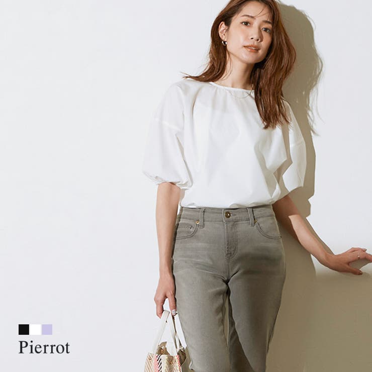 パフスリーブブラウス ブラウス シャツ きれいめ ボリューム袖 パフスリーブ 品番 Prtw Pierrot ピエロ のレディースファッション通販 Shoplist ショップリスト