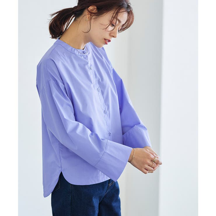 バンドカラービッグスリーブブラウス ブラウス シャツ[品番