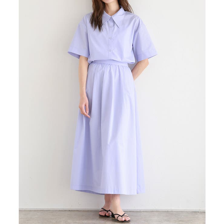 22OCTOBRE シャツ＆スカートセット（38号）新品！ ショートジレ×ナロースカートセットアップ-short & regular | 小柄・低