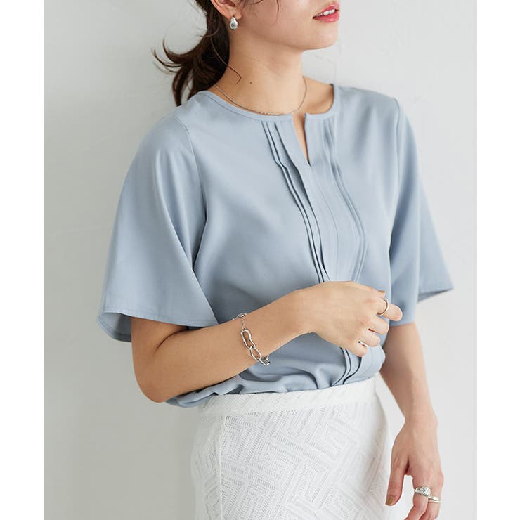 スモークブルー | 2wayピンタックブラウス ブラウス 2way | Pierrot