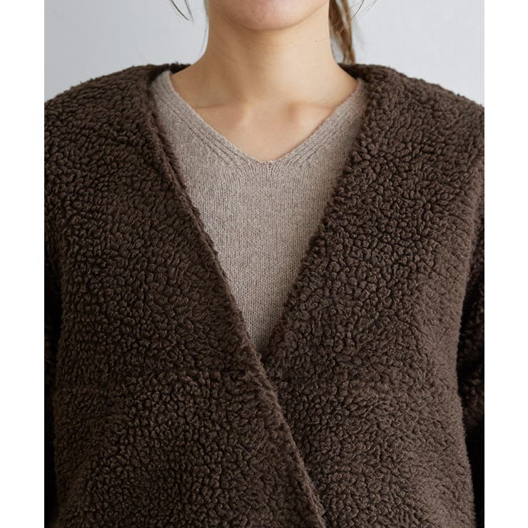 ノーカラーボアコート コート ノーカラー | Pierrot | 詳細画像4 