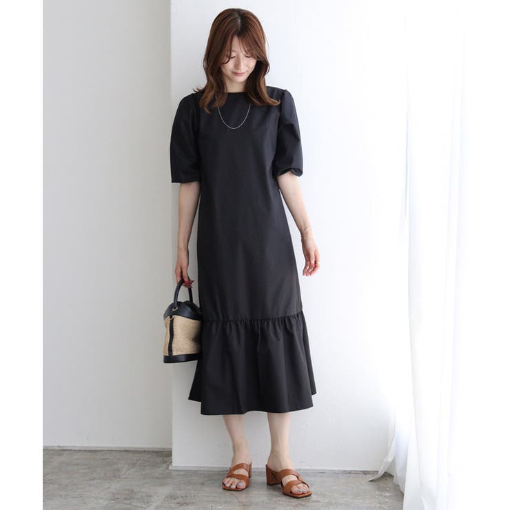 【限定セール！】 2wayパフスリーブワンピース ワンピース ワンピ[品番 ワンピース