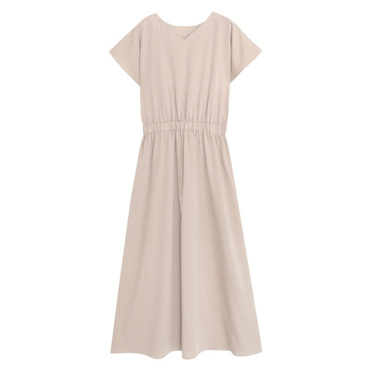 ライトベージュ | 2wayウエストギャザーワンピース ワンピース 前後2way | Pierrot