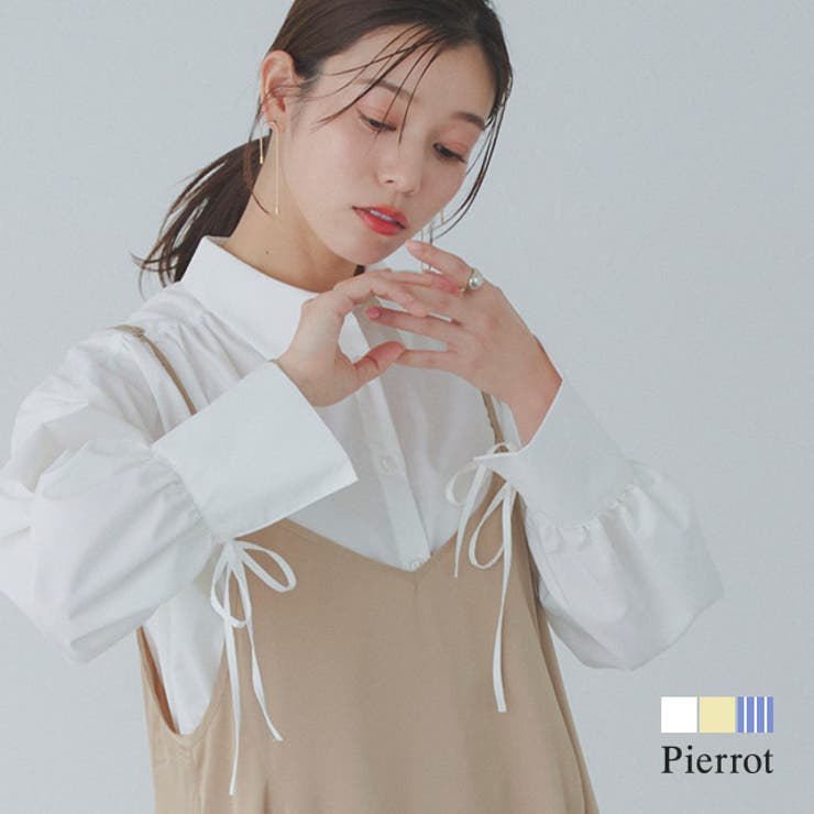 NHK「あさイチ」紹介 ボリュームスリーブ袖リボンシャツ シャツ | Pierrot | 詳細画像1 
