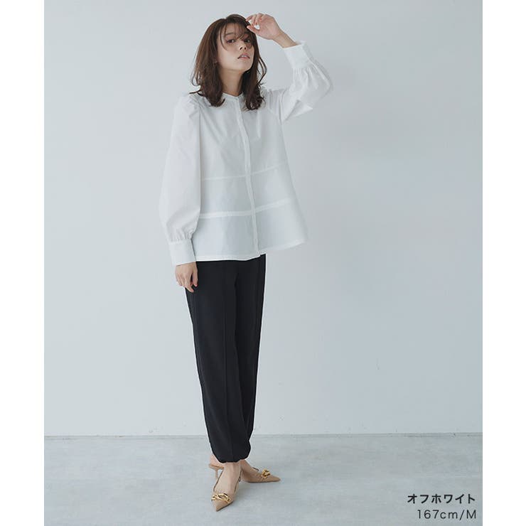 パフスリーブペプラムブラウス ブラウス ペプラム[品番