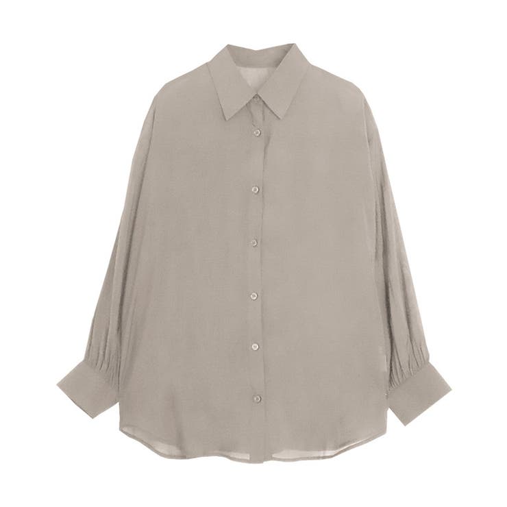 グレージュ | シアールーズシャツ シャツ シアー | Pierrot