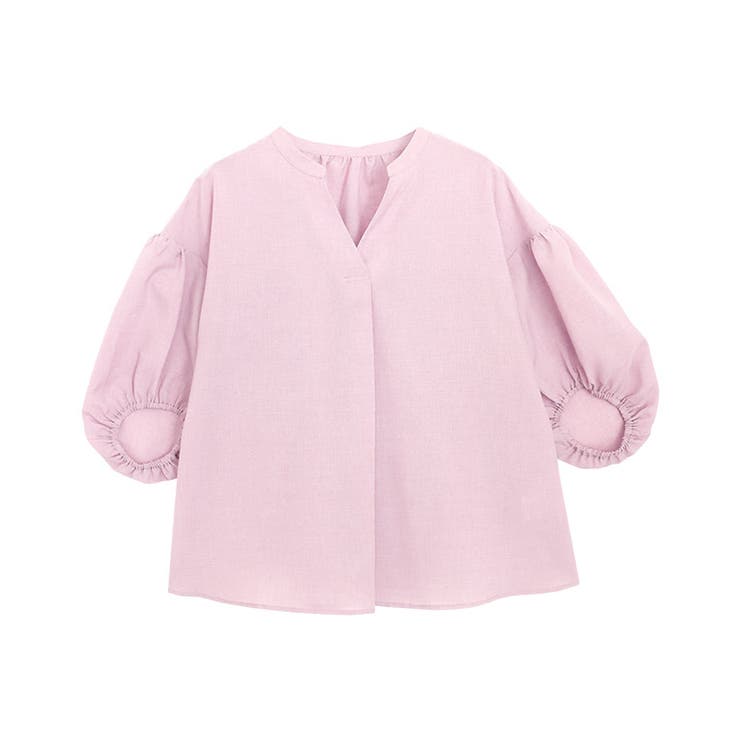 ピンク | 防シワ接触冷感スキッパーブラウス ブラウス スキッパー | Pierrot