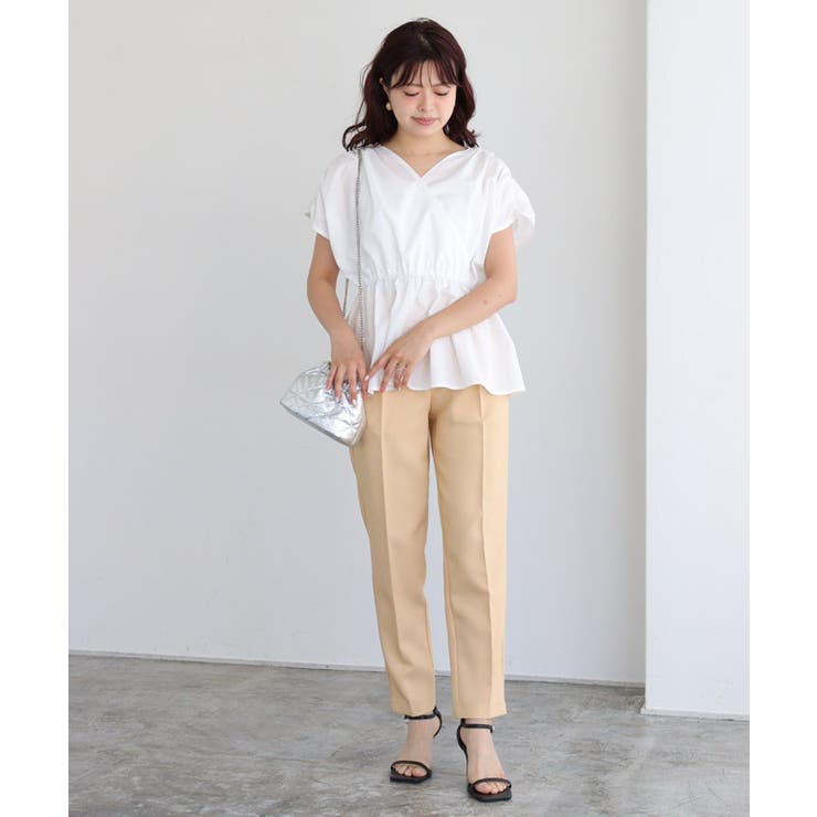 ★大人気商品★ カシュクールペプラムブラウス ブラウス ペプラムデザイン[品番 トップス