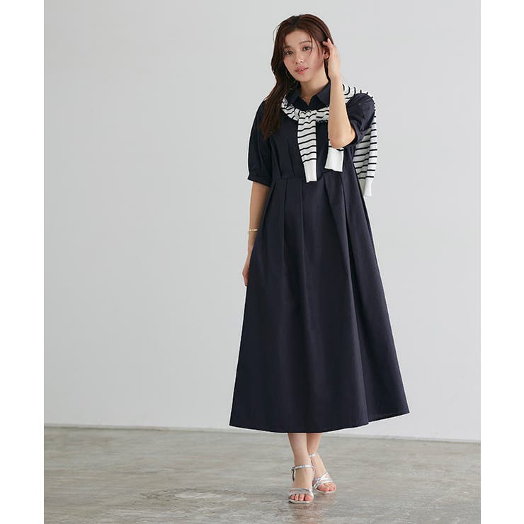 新品タグ付き 2025SS ビアズリー 袖パフスリーブ ワンピース 黒