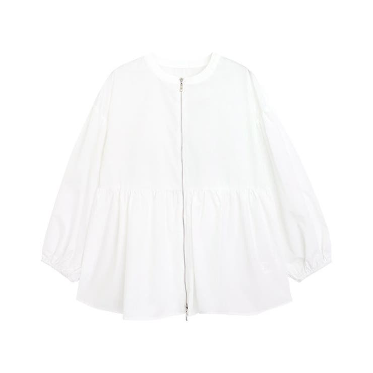オフホワイト | ペプラムジップブラウス ブラウス ペプラム | Pierrot