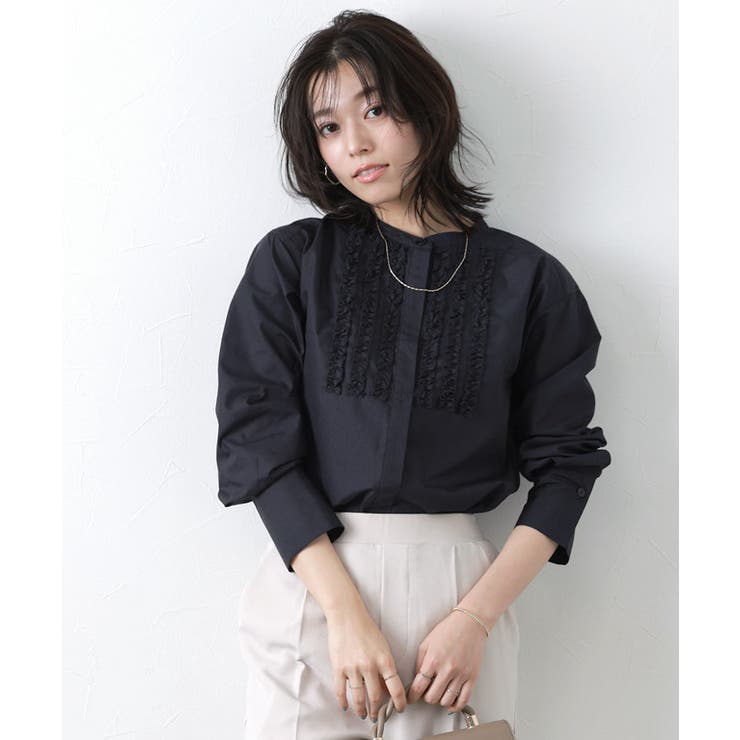 フリルピンタックブラウス ブラウス フリル[品番：PRTW0005210
