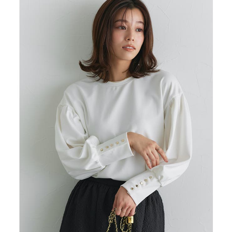 選べる袖ボタンポンチプルオーバー カットソー パールボタン | Pierrot | 詳細画像29 