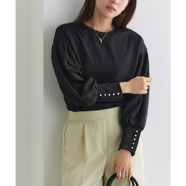 選べる袖ボタンポンチプルオーバー カットソー パールボタン | Pierrot | 詳細画像32 