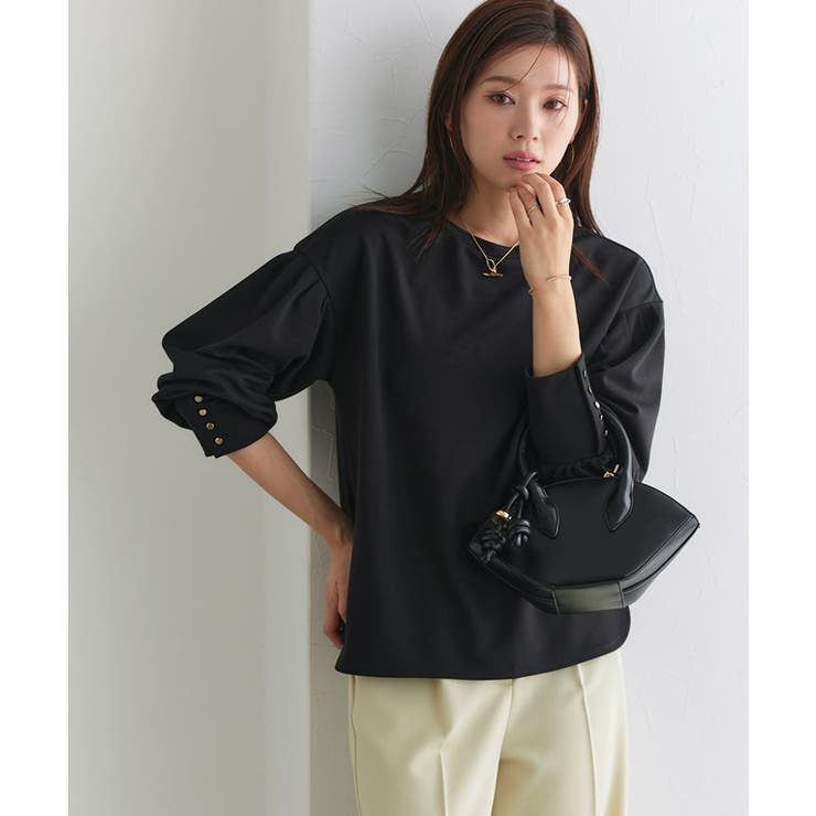 選べる袖ボタンポンチプルオーバー カットソー パールボタン | Pierrot | 詳細画像33 