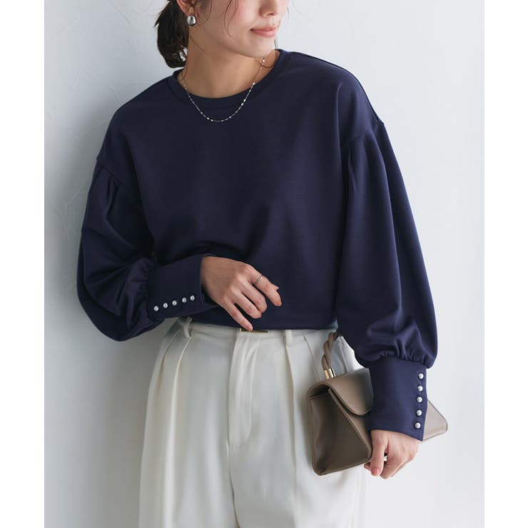 選べる袖ボタンポンチプルオーバー カットソー パールボタン | Pierrot | 詳細画像23 