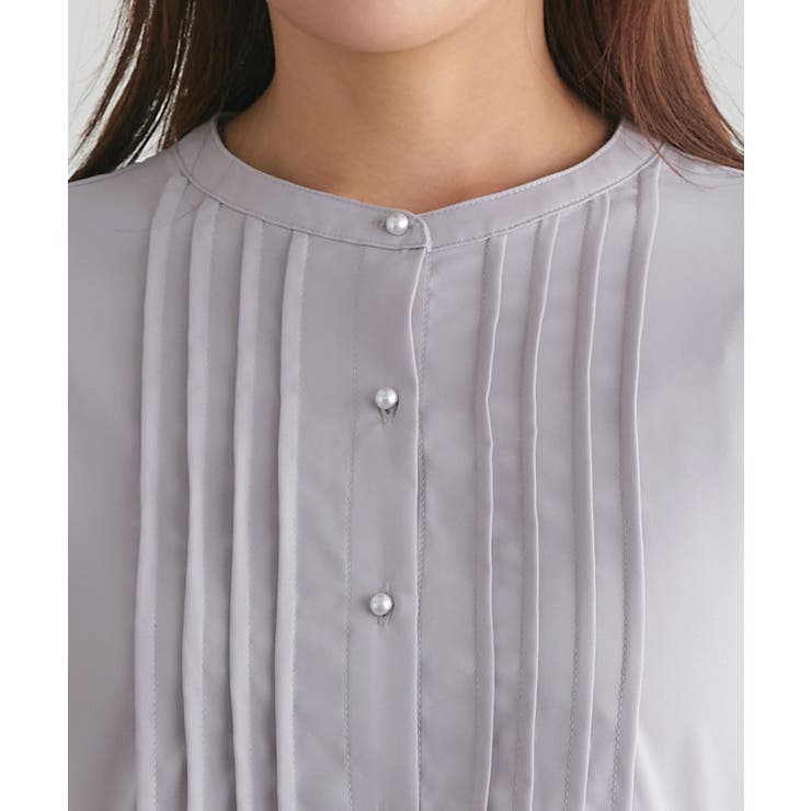パールボタンピンタックペプラムブラウス ブラウス ウエストギャザー | Pierrot | 詳細画像5 