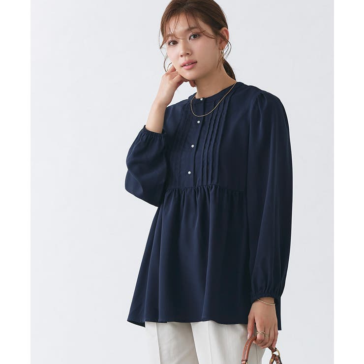 パールボタンピンタックペプラムブラウス ブラウス ウエストギャザー | Pierrot | 詳細画像27 