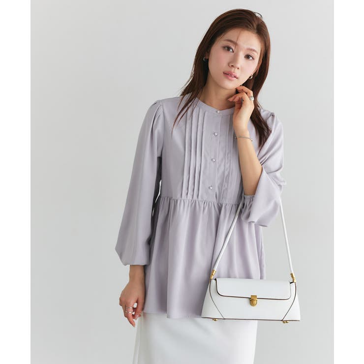 パールボタンピンタックペプラムブラウス ブラウス ウエストギャザー | Pierrot | 詳細画像30 