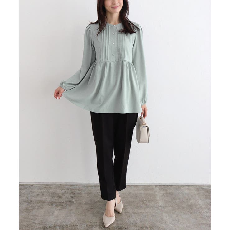 パールボタンピンタックペプラムブラウス ブラウス ウエストギャザー | Pierrot | 詳細画像33 