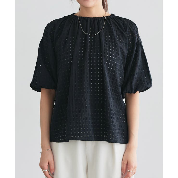 シアーチェックショルダーカットブラウス ブラウス シアー素材 | Pierrot | 詳細画像6 