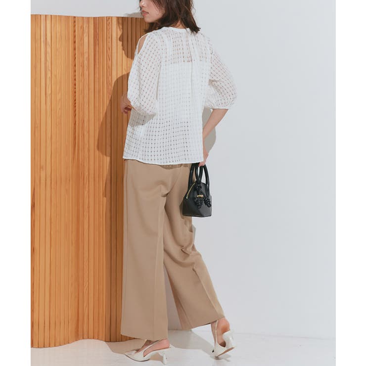 シアーチェックショルダーカットブラウス ブラウス シアー素材 | Pierrot | 詳細画像18 