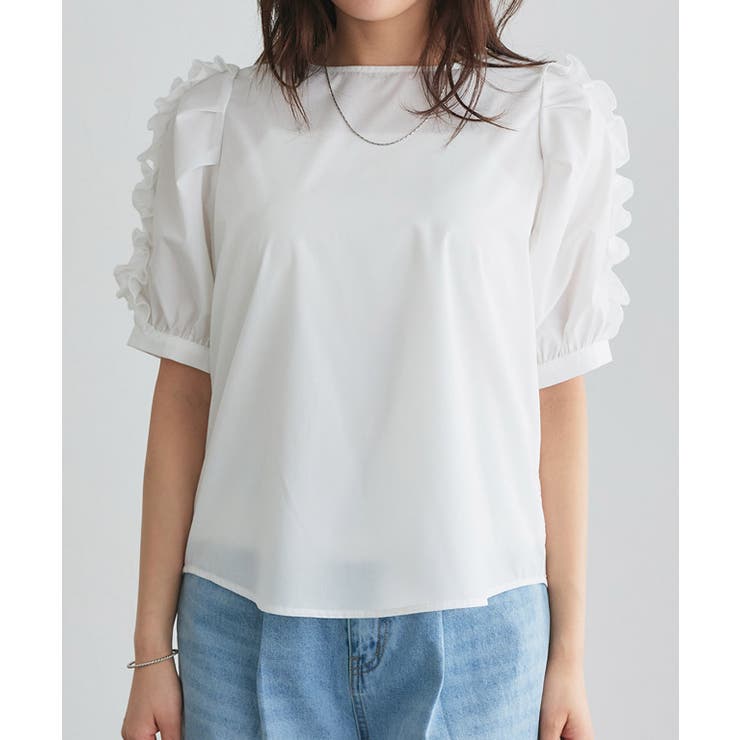 袖パールデザインフリルトップス フリルデザイン トップス | Pierrot | 詳細画像7 