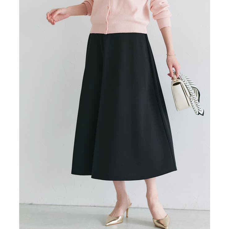 ブラック | 機能性2丈フレアスカート フレアスカート 洗える | Pierrot
