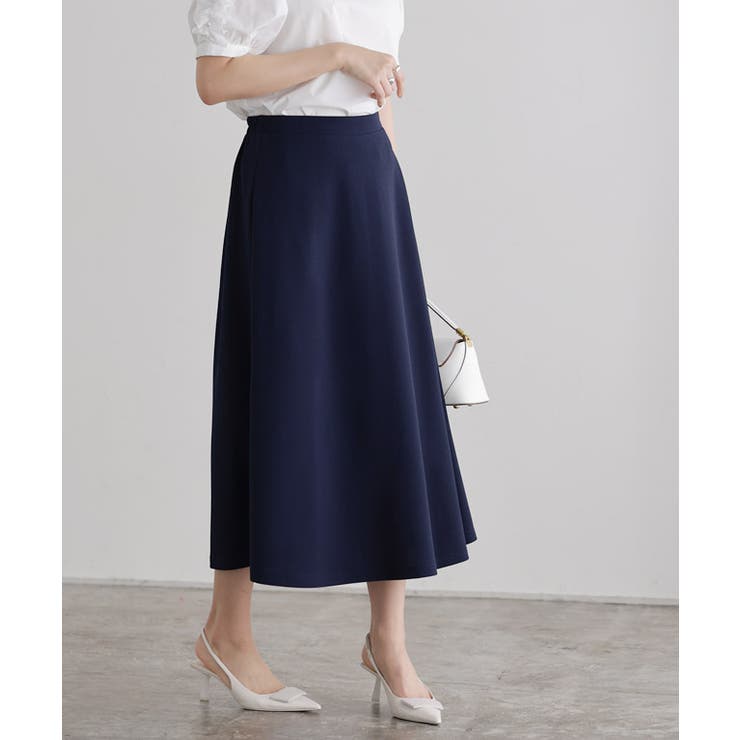 ネイビー | 機能性2丈フレアスカート フレアスカート 洗える | Pierrot