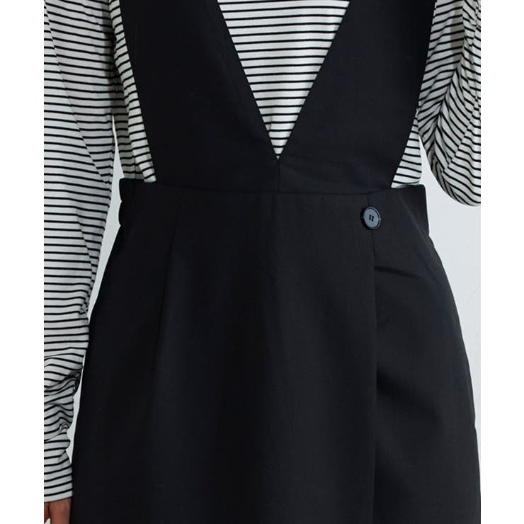 無地と柄から選べるラップ風ジャンパースカート ジャンパースカート ジャンスカ | Pierrot | 詳細画像4 