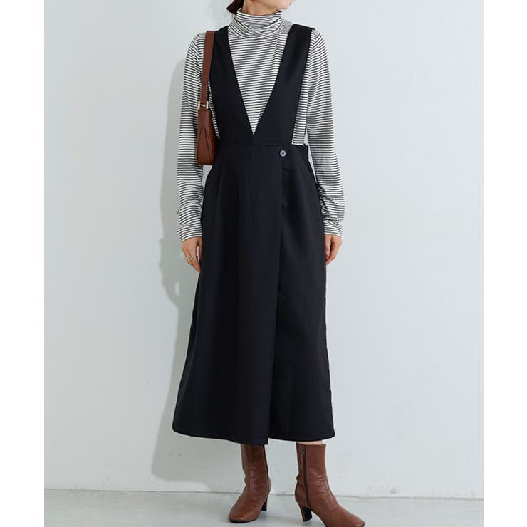 無地と柄から選べるラップ風ジャンパースカート ジャンパースカート ジャンスカ | Pierrot | 詳細画像6 