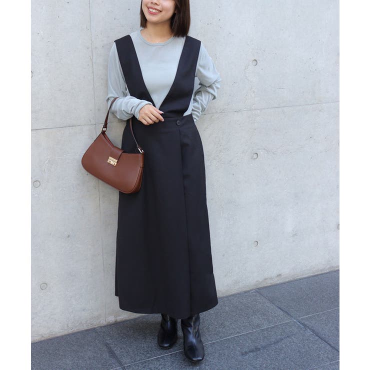 無地と柄から選べるラップ風ジャンパースカート ジャンパースカート ジャンスカ | Pierrot | 詳細画像27 