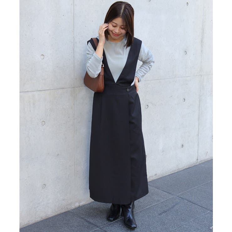 無地と柄から選べるラップ風ジャンパースカート ジャンパースカート ジャンスカ | Pierrot | 詳細画像28 