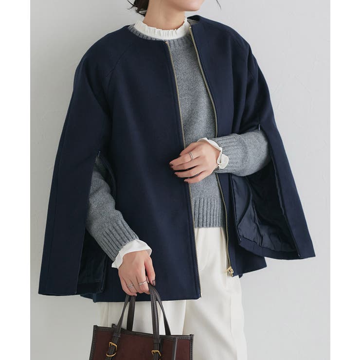 ネイビー | 2wayケープ風コート コート ケープ風 | Pierrot