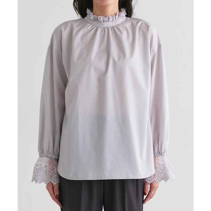 襟袖レースブラウス ブラウス レース | Pierrot | 詳細画像7 